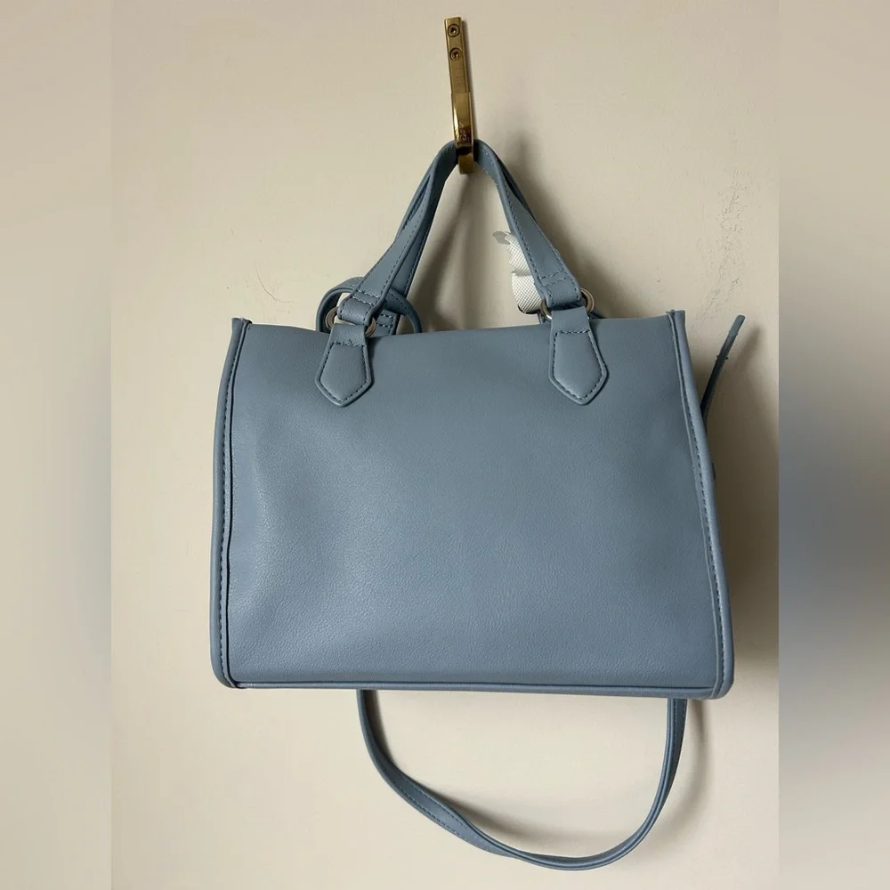 Juicy couture blue Crystal logo faux leather Mini tote Bag with strap